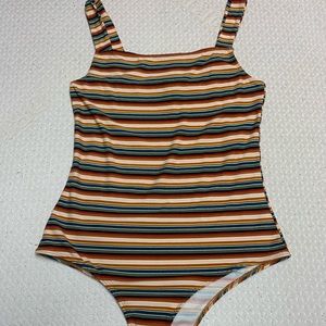 Rue21 tank body suit, red and orange, size S